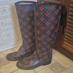 Plaid Women's Winter Rain Boots